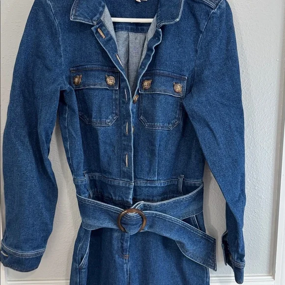 Sezane Blue Denim Jean Jumpsuit - Picture 4 of 6